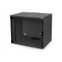 7HE Armario de montaje en pared sin montar 370X540X400 puerta de cristal negro