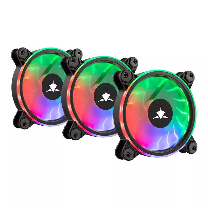 Kit de ventiladores para carcasa White Shark Nebula-2 negro – ventilador ARGB de 120 mm (kit)