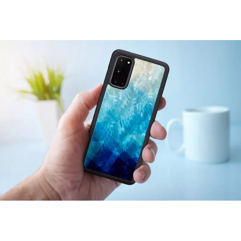 Funda protectora iKins para Samsung Galaxy S20 — acabado blue lake negro
