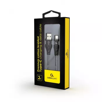 Gembird CC-USB2B-AMCM-2M-BW Cable USB USB 2.0 USB A USB C negro, blanco