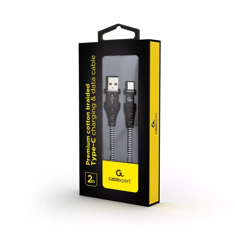 Gembird CC-USB2B-AMCM-2M-BW Cable USB USB 2.0 USB A USB C negro, blanco