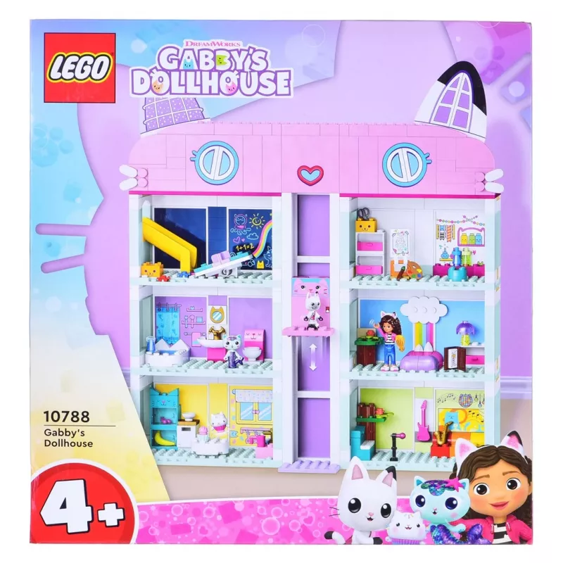 Juguete de construcción LEGO Gabby's Dollhouse set 10788 — 498 piezas, 3 minifiguras, para niños a partir de 4 años