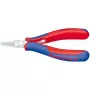 Alicate de precisión para electrónica KNIPEX 115 mm para trabajos de montaje fino, p. ej. en electrónica y mecánica de precisión – para agarrar, sujetar y doblar – dentado en caja