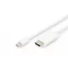 Digitus ASSMANN - Cable adaptador - Mini DisplayPort macho a HDMI macho - 2 m - triple aislamiento - blanco - moldeado, compatible con 4K (AK-340304-0