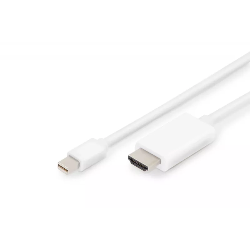 Digitus ASSMANN - Cable adaptador - Mini DisplayPort macho a HDMI macho - 2 m - triple aislamiento - blanco - moldeado, compatible con 4K (AK-340304-0