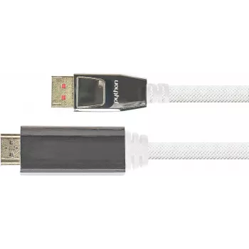 PYT M0222 - DP 1.4 a HDMI 2.0 conector macho A, nailon, 4K@60Hz, 2 m, blanco - Digital/pantalla/vídeo (GC-M0222)