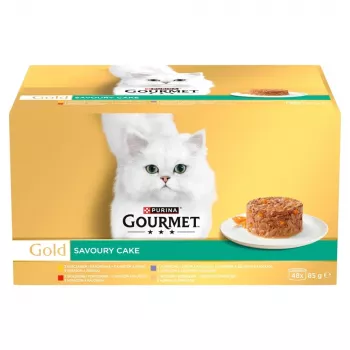Comida húmeda en sobre para gatos Purina Gourmet Gold Savoury Cake Mix 48×85 g, gatos adultos, 74 % humedad, 17 % proteína