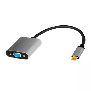 Cable adaptador de vídeo USB Type-C a VGA (D-Sub) LOGILINK CUA0104 0,15 m, gris/negro