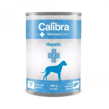 Comida húmeda para perros Calibra Veterinary Diets Hepatic 400 g — fórmula de pollo para adultos con soporte hepático, sin gluten ni soja