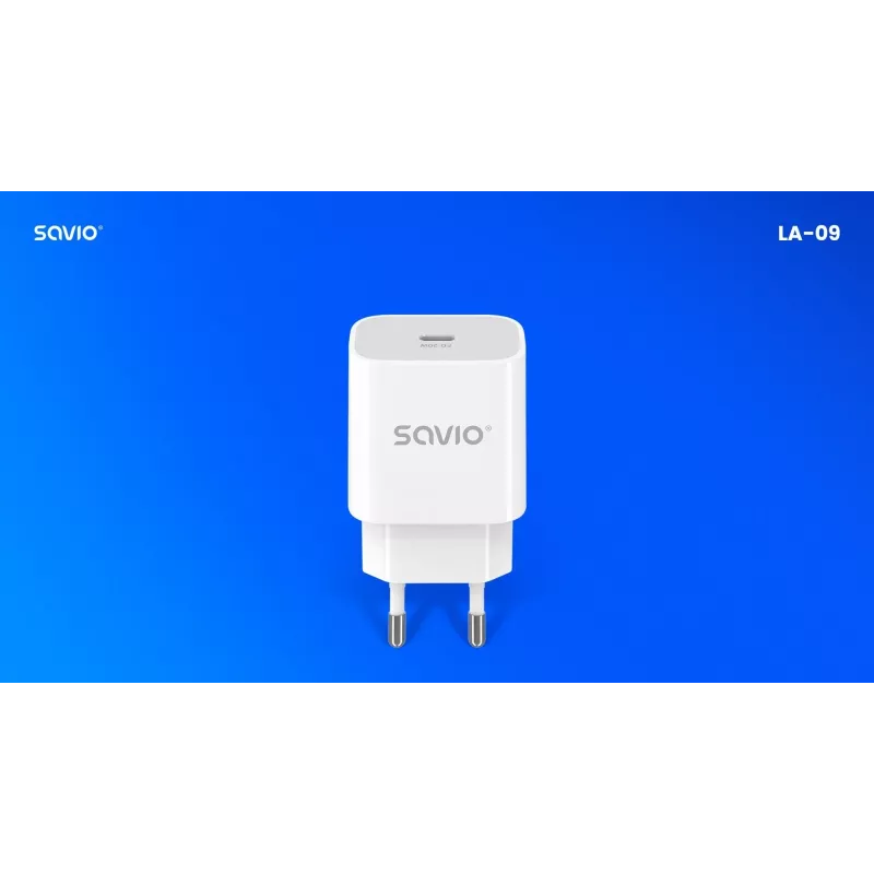 Cargador de pared 20W LA-09 USB-C QC, PD 3.0 Savio SAVLA-09
