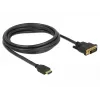 DeLOCK - cable de vídeo - HDMI / DVI - DVI-D (M) a HDMI (M) - 2,0 m - triple aislamiento - negro - tornillos moleteados (85654)