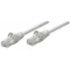 Cable de parcheo de red Intellinet, Cat6, 0,5 m, gris, CCA, U/UTP, PVC, RJ45, contactos dorados, protección de lengüeta, protección antiacodamiento moldeada, garantía de por vida