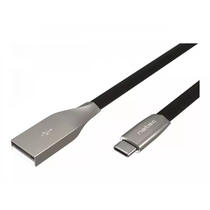 Cable NATEC USB-C/A 2.0 1 m negro metal