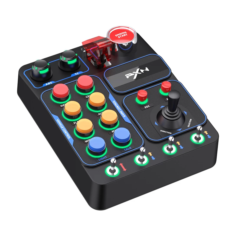 Caja de control panel de botones PXN PXN-CB1 para Simracing — panel de interruptores externo con varios botones