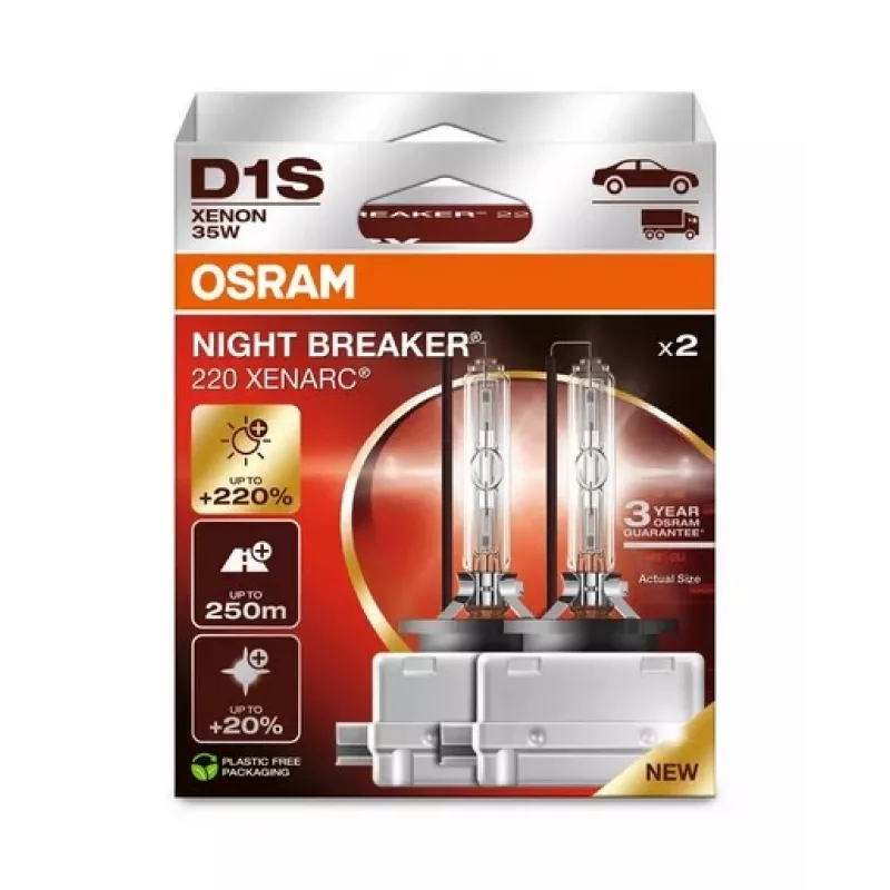 OSRAM D1S XENARC NIGHT BREAKER 220 - 3 años de garantía