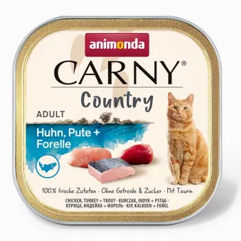 ANIMONDA Carny Country Pollo, pavo y trucha - Comida húmeda para gatos - 100 g
