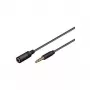Wentronic Goobay Cable alargador de jack de 3,5 mm, Negro, 2 m - Conector jack de 3,5 mm (4 polos, estéreo) > Conector hembra jack de 3,5 mm (4 polos, estéreo) (62479)