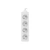 Regleta de enchufes 1,5 m, blanca, 4 enchufes, cable de cobre macizo