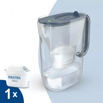 Jarra filtrante de agua BRITA Style Essential 2,4 L grafito — jarra con cartucho MAXTRA, Smart Light, capacidad filtrada 1,4 L