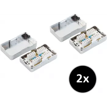 Alargador de red ShiverPeaks 75001-SET2 Cat. 6 pack de 2 — set de cables Ethernet, rendimiento Cat6