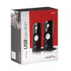 Altavoz de PC con cable de 2 vías Audiocore AC860, 2.0 canales, 4 W RMS, alimentación por USB, entrada de 3,5 mm, negro