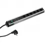Unidad de distribución de corriente Bachmann 300.012, PDU Basic, 6 salidas AC, 2HE, cable de 2 m, negro/gris