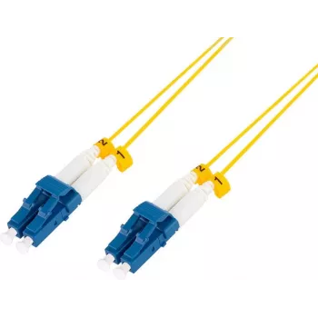 Cable de conexión de fibra óptica slim - OS2 - LC-LC dúplex - monomodo - amarillo - 10 m