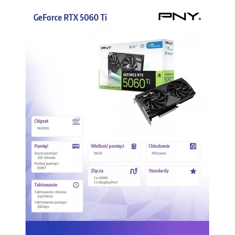 Tarjeta gráfica PNY GeForce RTX 5060 Ti 16 GB GDDR7