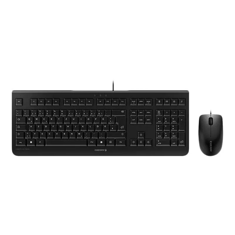Teclado CHERRY DC 2000 con ratón incluido oficina USB QWERTZ alemán negro