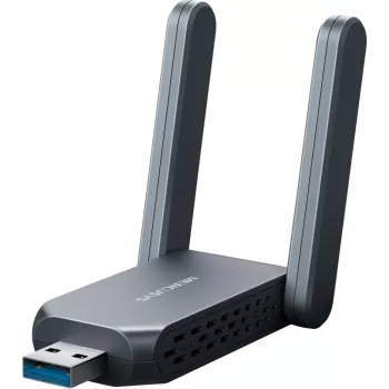 Adaptador USB inalámbrico MERCUSYS MA37BEH — Wi-Fi 7 de alta ganancia (BE6500) compatibilidad USB-C/USB-A
