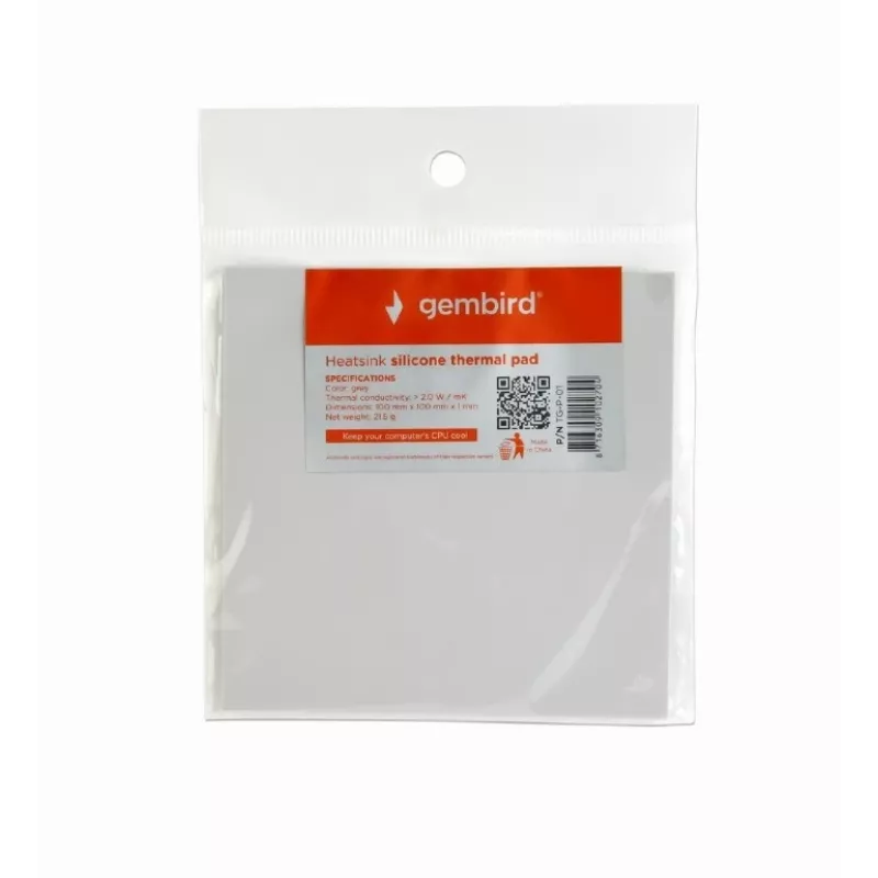 Almohadilla térmica de silicona Gembird TG-P-01, 100 x 100 x 1 mm