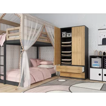 Topeshop SZAFA MALWA AN/AR K armario ropero de dormitorio 5 estantes 2 puerta(s)