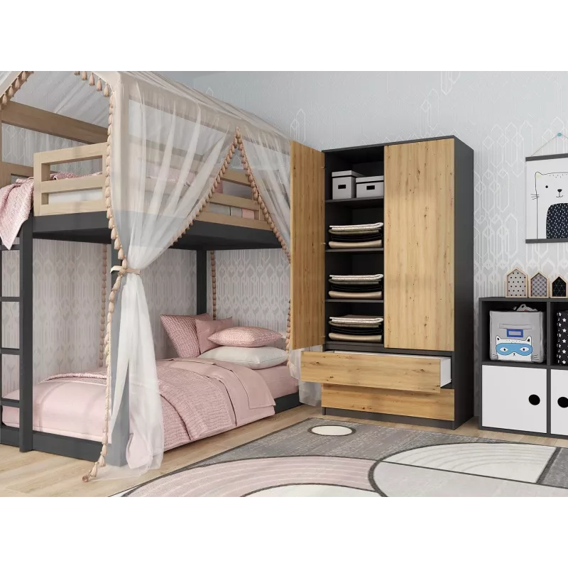 Topeshop SZAFA MALWA AN/AR K armario ropero de dormitorio 5 estantes 2 puerta(s)