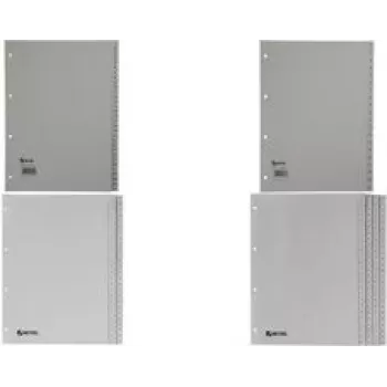 Índice de PP Rexel, gris, numérico, gris, 226 mm, 297 mm, 225 mm, 298 mm, 4 mm