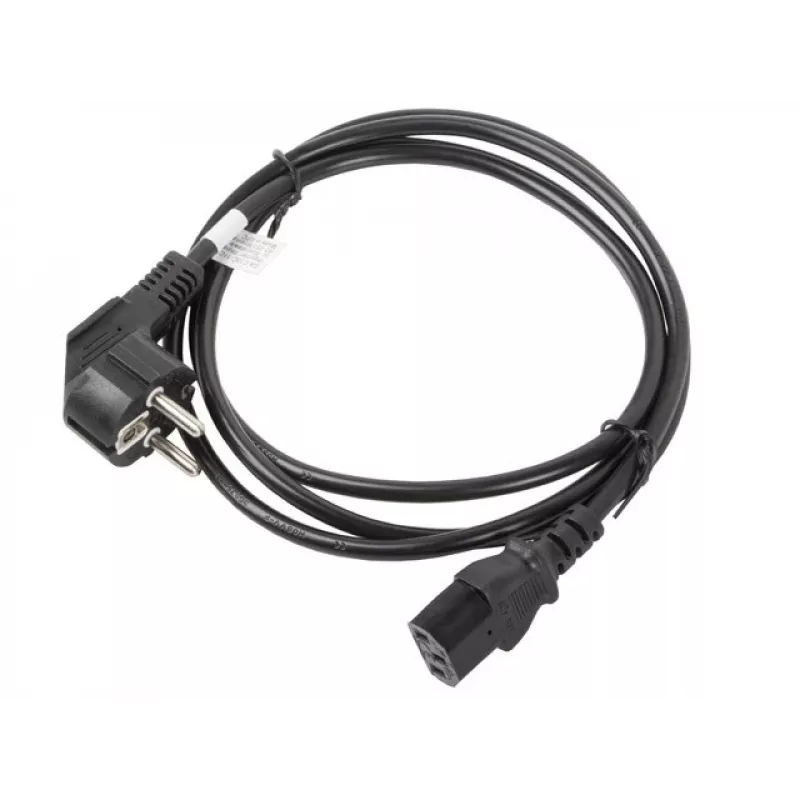 Cable de alimentación LANBERG CA-C13C-11CC-0018-BK — 1,8 m, conector hembra C13 a CEE7/7, C13 en ángulo