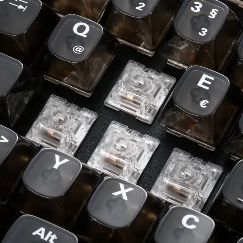 Teclado gaming mecánico Sharkoon Crystal Shark Negro DE con iluminación RGB