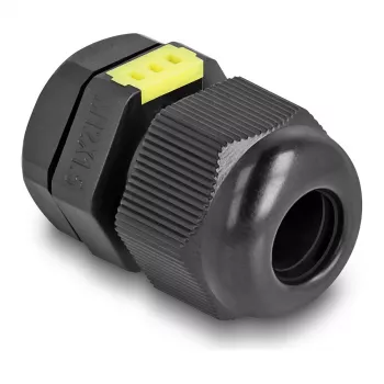 Prensaestopas M12 DELOCK con ventilación IP68, plástico, negro, 2 uds.