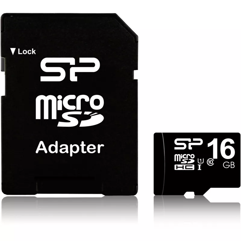 Tarjeta de memoria MicroSDHC Silicon Power 16GB Class 10 UHS-I U1 40 MB/s, sumergible, negra