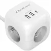 Regleta QOLTEC 52547 Power Cube 3 tomas AC, 2 USB-A, 1 USB-C PD 20W