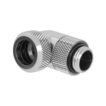 Conector adaptador multi-link Barrow 90 grados G1/4 macho a 12 mm OD tubo rígido - giratorio, plata (TWT90KND-K12 s)