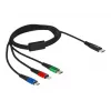 Cable de carga USB DeLOCK 3 en 1 USB Type-C a Lightning Micro-USB 1 m