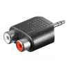 Goobay | Adaptador RCA. Jack AUX de 3,5 mm macho a 2 conectores hembra estéreo | 11604