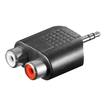 Goobay | Adaptador RCA. Jack AUX de 3,5 mm macho a 2 conectores hembra estéreo | 11604