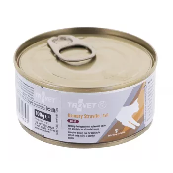 Comida húmeda para gatos TROVET 100 g — ternera, adultos, soporte renal, humedad 76%, proteína 9,7%, grasa 6,3%