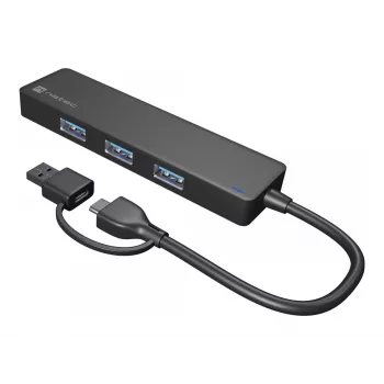 Hub USB NATEC Mayfly USB 3.2 Gen 1 Type-A Type-C 5000 Mbit/s Negro