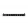 Regleta de enchufes Digitus con perfil de aluminio, 8 tomas de seguridad, cable de 2 m, conector IEC C20