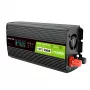 Convertidor de tensión Green Cell PowerInverter LCD 12 V 500W/1000W inversor de coche con pantalla – inversor/adaptador con onda sinusoidal pura coche negro