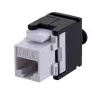 Módulo keystone A-LAN MKB-U6-1 — RJ45 U/UTP Cat6, 22/26 AWG, carcasa de ABS negra/blanca