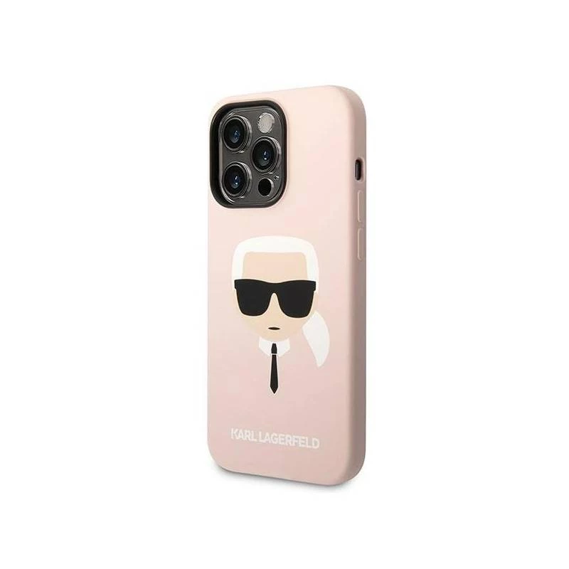 Karl Lagerfeld KLHMP14XSLKHLP iPhone 14 Pro Max 6.7 funda rígida rosa claro / silicona rosa claro Karl inches Head Magsafe