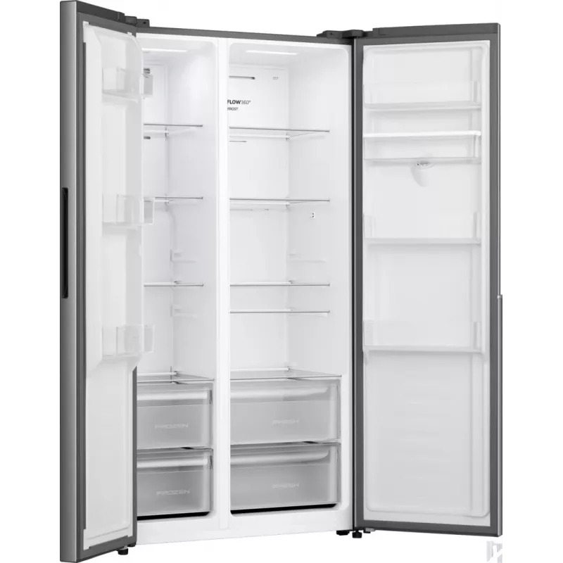 Gorenje HZF55082 NRS917E41XWD G400, Independiente, Puerta americana, Gris, 2 puerta(s), Táctil, LED